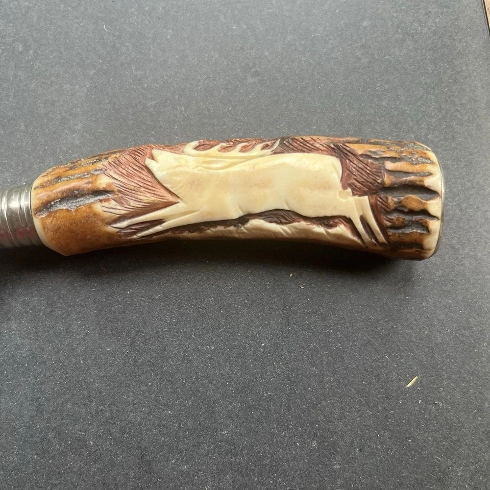 Vintage Anton Wingen Jr Solingen Germany Stag Antler Carving Set Box NOS Deer